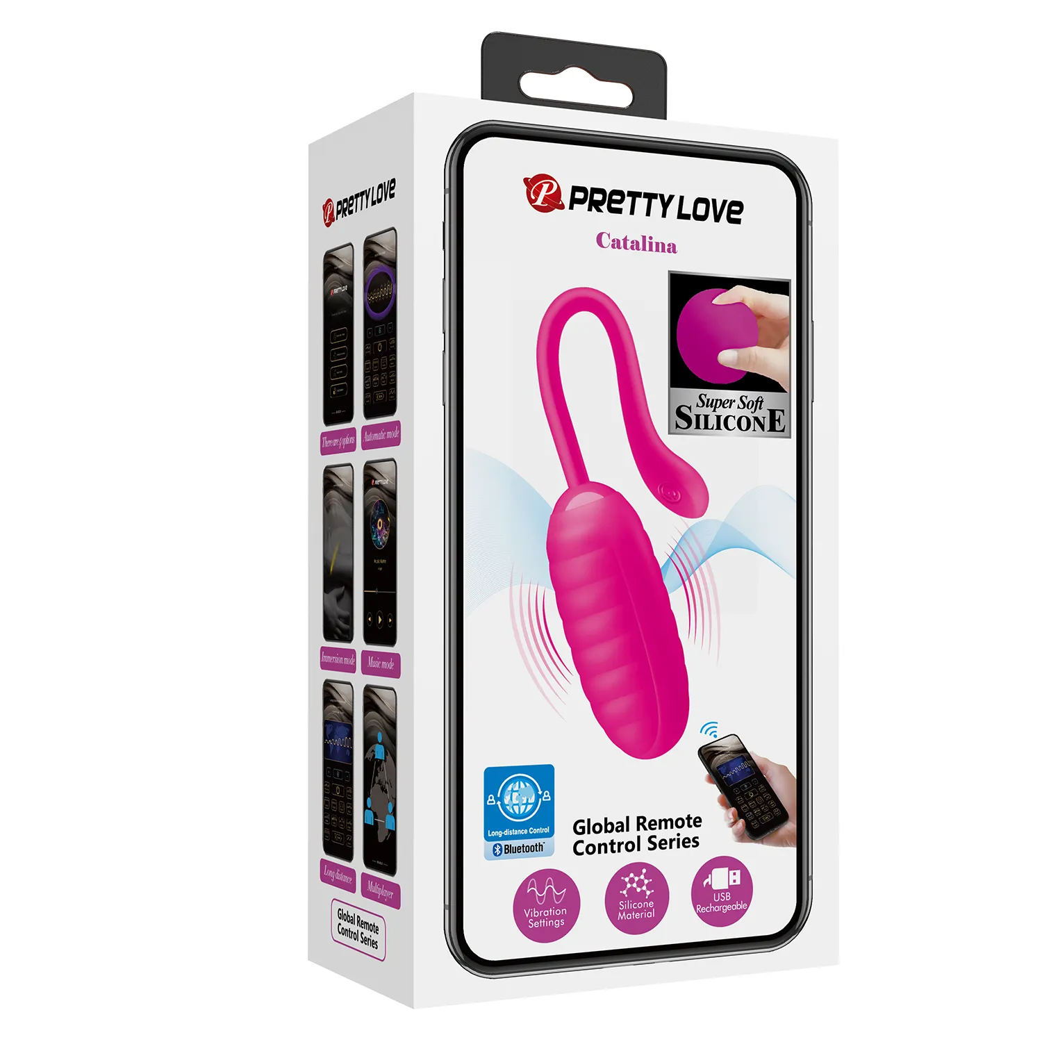 Віброяйце з керуванням з застосунку PRETTY LOVE Catalina рожеве, 19.7 х 3.5 см 9 Віброяйце з керуванням з застосунку PRETTY LOVE Catalina рожеве, 19.7 х 3.5 см - Зображення 7