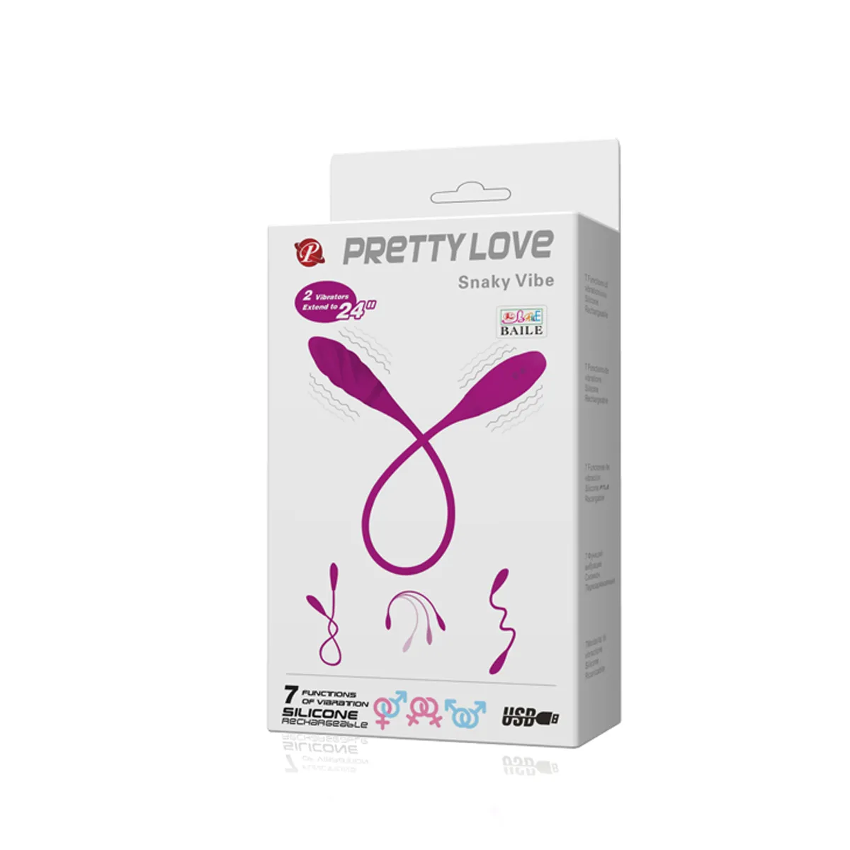 Вібратор подвійний Snaky Vibe Pretty Love 7 Вібратор подвійний Snaky Vibe Pretty Love - Зображення 5