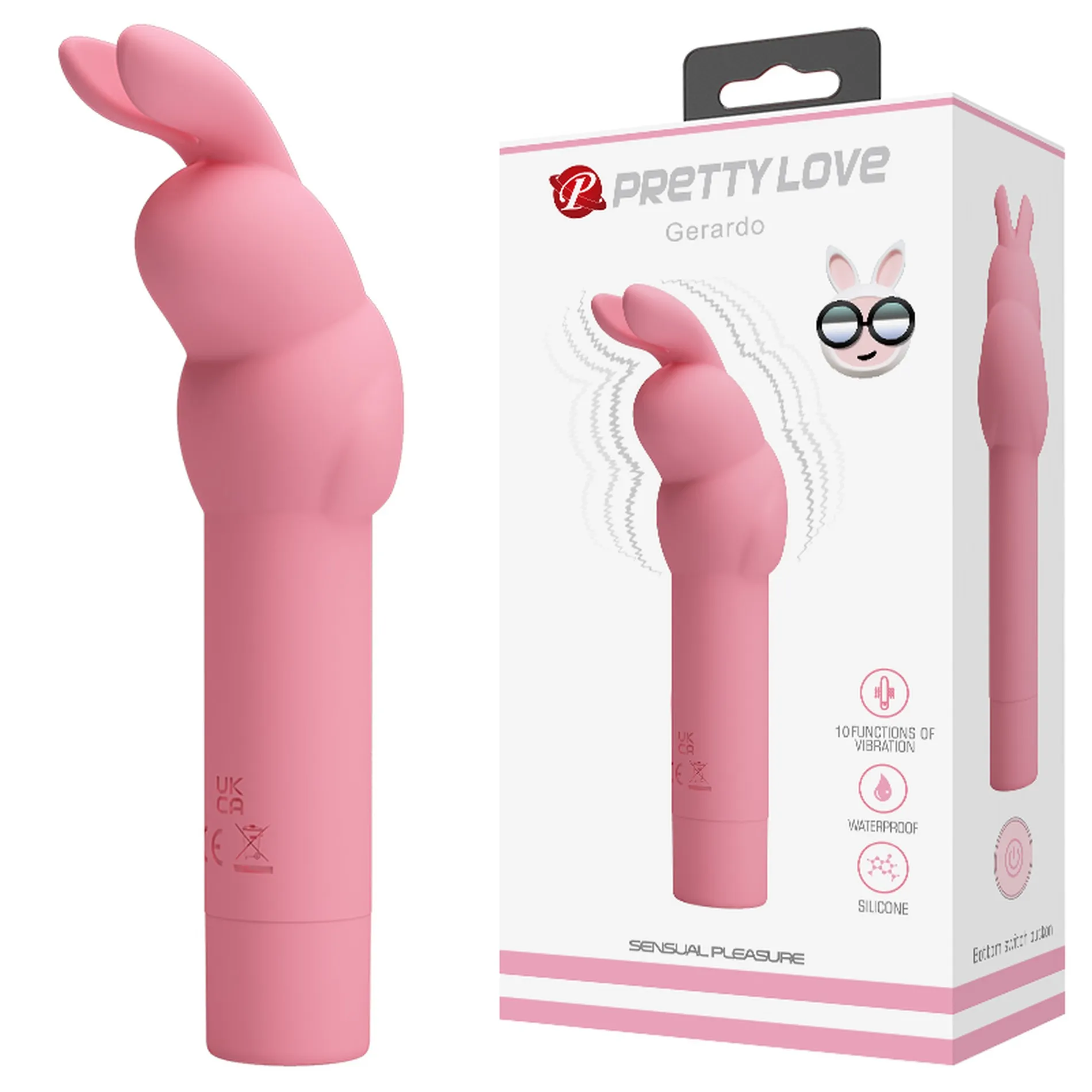 Вібратор у формі кролика PRETTY LOVE Gerardo для клітора, рожевий, 13.6 х 3.2 см 3 Вібратор у формі кролика PRETTY LOVE Gerardo для клітора, рожевий, 13.6 х 3.2 см