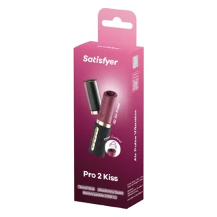 Вібратор у формі помади Satisfyer Pro 2 Kiss з вакуумною стимуляцією, червоний - Зображення 7