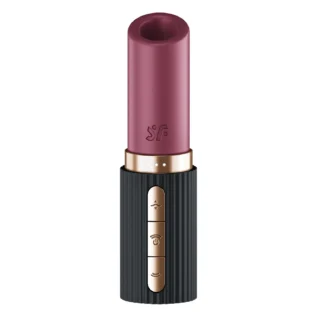 Вібратор у формі помади Satisfyer Pro 2 Kiss з вакуумною стимуляцією, червоний