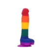 Зображення Райдужний фалоімітатор на присосці Dream toys Colourful Love Rainbow Dildo, 20 см х 3.8 см