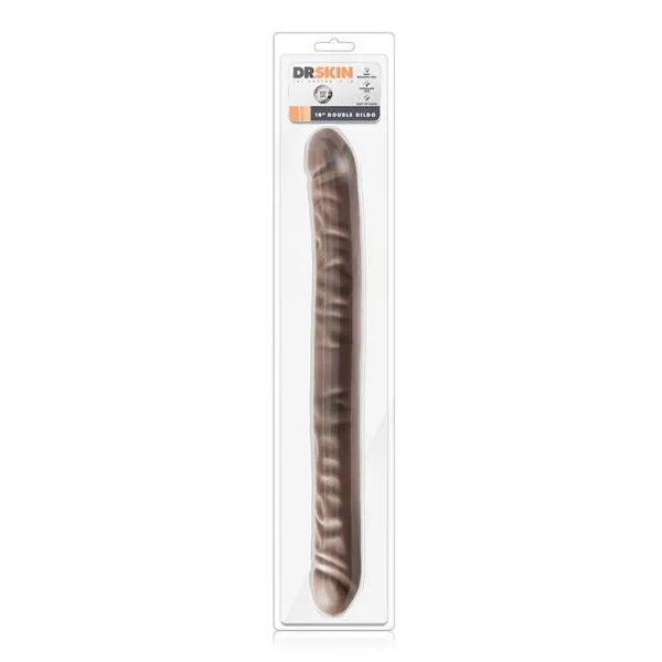 Подвійний фалоімітатор DR SKIN 18inch CHOCOLATE 4 Подвійний фалоімітатор DR SKIN 18inch CHOCOLATE - Зображення 2