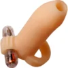 Зображення Насадка для пенісу Pipedream Real Feel Penis Enhancer з віброкулею, бежева