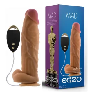 Вібратор на присосці EGZO MAD Ciberskin Enamored Lover з пружною мошонкою та пультом керування