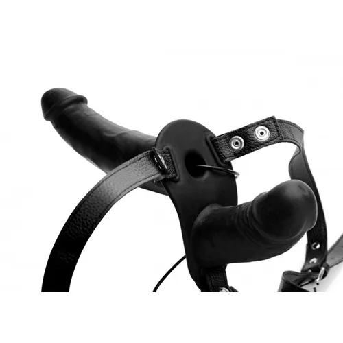 Подвійний страпон з вібро Power Pegger Double Strap-On, чорний 5 Подвійний страпон з вібро Power Pegger Double Strap-On, чорний - Зображення 3