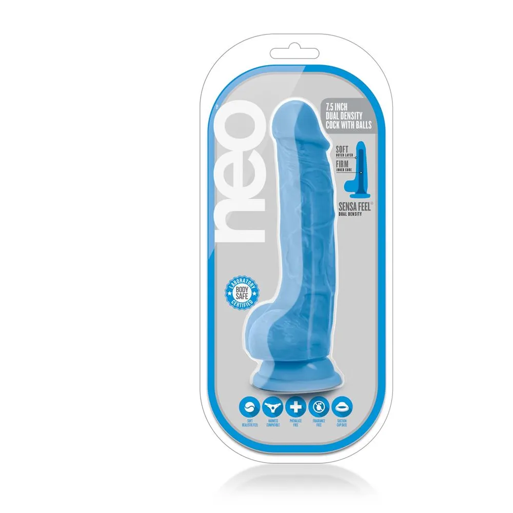 Фалоімітатор з подвійною щільністю NEO 7.5 INCH COCK W. BALLS BLUE 4 Фалоімітатор з подвійною щільністю NEO 7.5 INCH COCK W. BALLS BLUE - Зображення 2