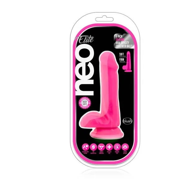 T331186 фалоімітатор з подвійною щільністю NEO ELITE COCK W. BALLS NEON PINK 4 T331186 фалоімітатор з подвійною щільністю NEO ELITE COCK W. BALLS NEON PINK - Зображення 2