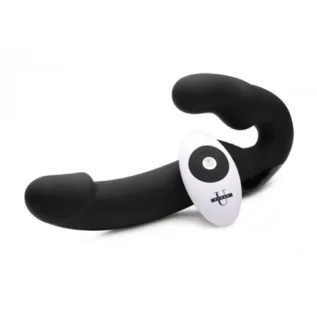 Безремневий страпон із пультом Urge Strapless Strap-On Vibrator чорний