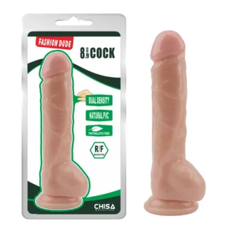 Фалоімітатор біж Chisa Fashion Dude 8.9 Cock з мошонкою на присосці