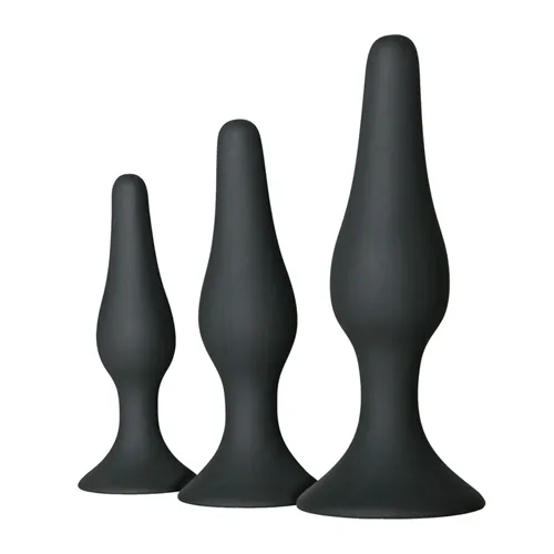 Набір анальних пробок EasyToys Butt Plug Set, чорний 4 Набір анальних пробок EasyToys Butt Plug Set, чорний - Зображення 2