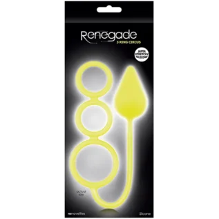Alternative view of Анальна пробка RENEGADE 3 RING circus MEDIUM, YELLOW