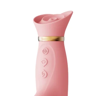 Alternative view of Вібратор з ротацією і вакуумною стимуляцією ZALO ROSE Rabbit PINK