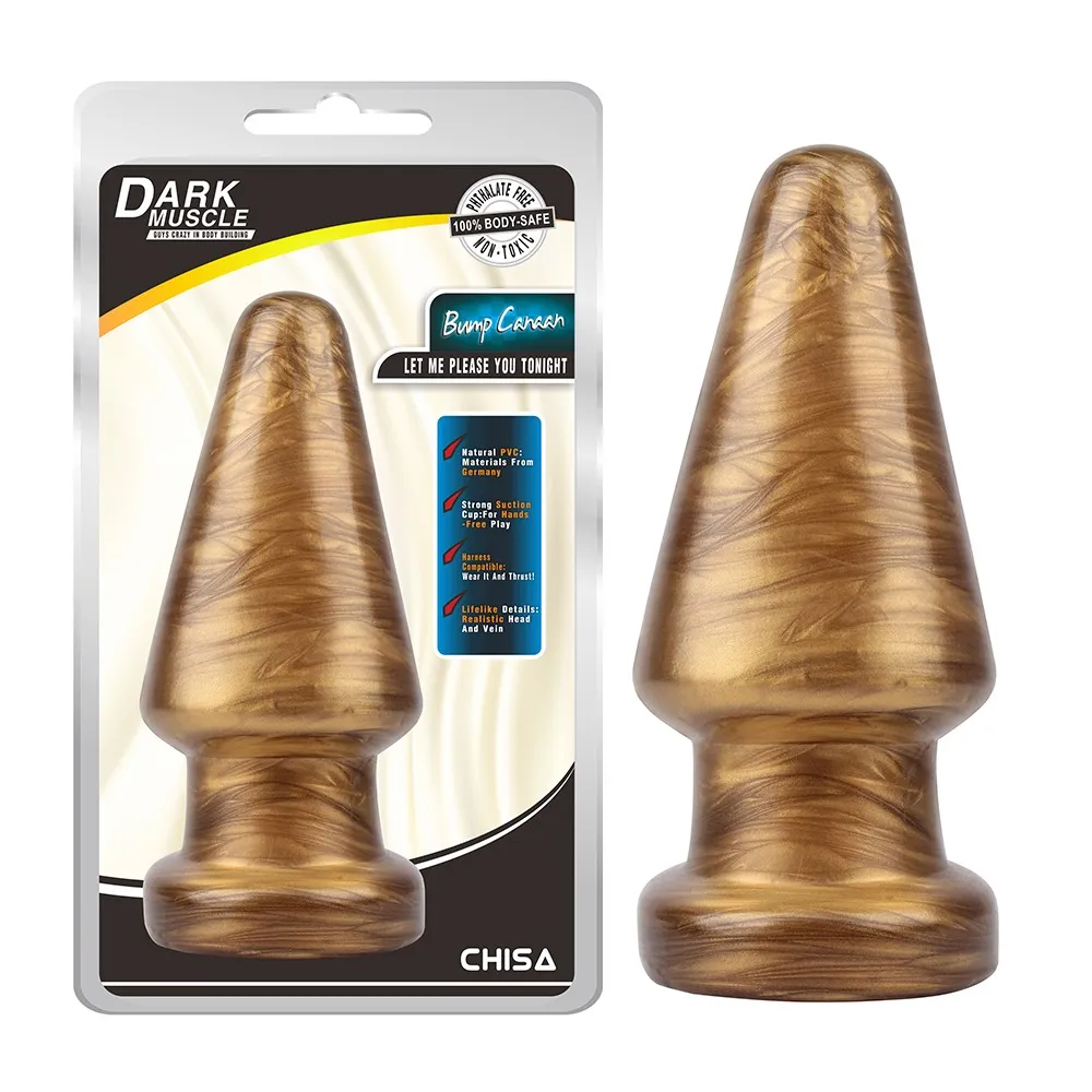 Велика анальна пробка Chisa Dark Muscle Gold 3 Велика анальна пробка Chisa Dark Muscle Gold