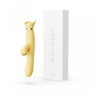 Alternative view of Вібратор з підігрівом і вакуумною стимуляцією ZALO ROSE RABBIT YELLOW
