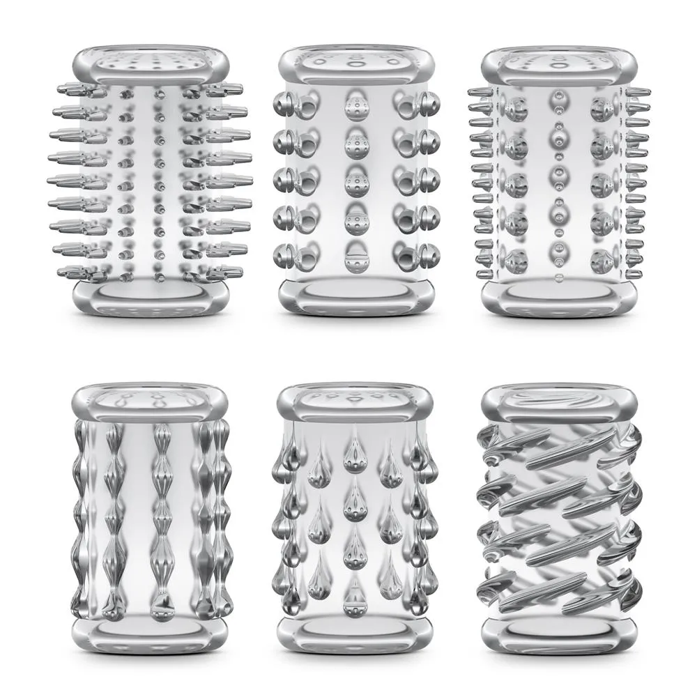 Набір насадок із різною структурою Blush Stay Hard Cock Sleeve Kit прозорі 4 Набір насадок із різною структурою Blush Stay Hard Cock Sleeve Kit прозорі - Зображення 2