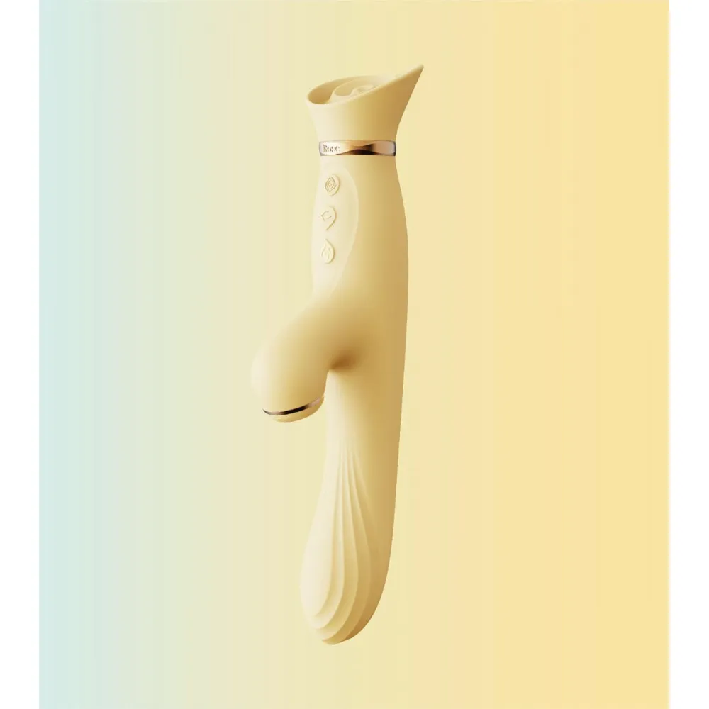 Вібратор з підігрівом і вакуумною стимуляцією ZALO ROSE RABBIT YELLOW 9 Вібратор з підігрівом і вакуумною стимуляцією ZALO ROSE RABBIT YELLOW - Зображення 7