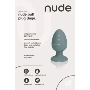 Анальна пробка Dream Toys Nude сіра, 8 х 4 см - Зображення 5