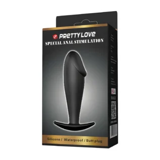 Alternative view of Анальна пробка силіконова Pretty Love Special Anal Stimulation, чорна, 10 х 3 см