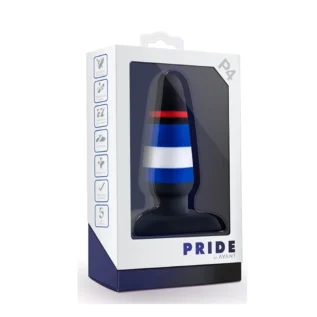 Alternative view of Анальна пробка Blush Pride Avant із кольоровими лініями, чорна