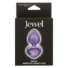 Анальная пробка CalExotics Diamond Heart Plug Small, фіолетова, 5,7 × 3,2 см
