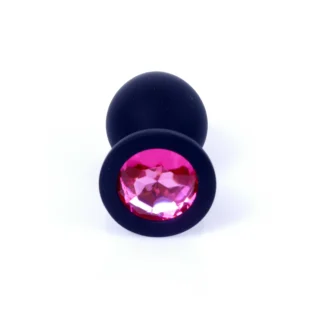 Alternative view of Анальна пробка чорна з каменем Plug-Jewellery Black Silicon PLUG Medium-Pink Diamond