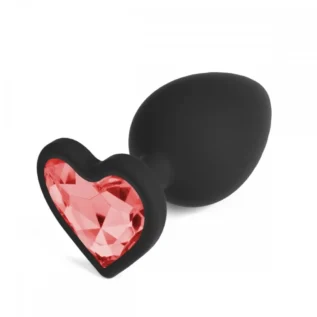 Alternative view of Анальна пробка Cuore Crushious, зі змінними кристалами, силіконова, чорна, 8 х 3.4 см, розмір М