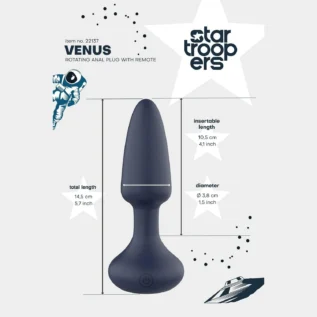 Анальна пробка DreamToys Startroopers Venus з дистанційним пультом керування, чорна 23 Анальна пробка DreamToys Startroopers Venus з дистанційним пультом керування, чорна - Зображення 9