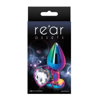 Анальна пробка NS Novelties REAR ASSETS MULTICOLOR HEART MEDIUM CLEAR