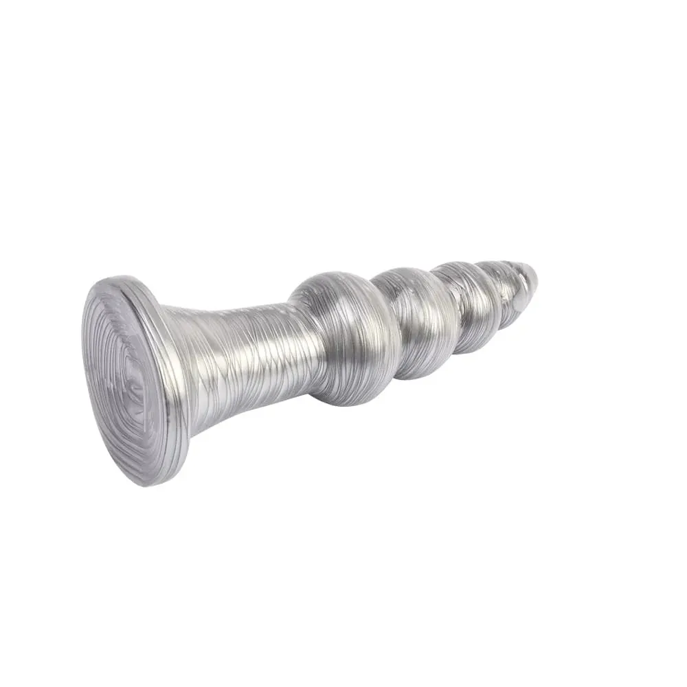 Анальна пробка рельєфна Chisa Dark Muscle 16.5 х 4.2 см Silver, розмір L 5 Анальна пробка рельєфна Chisa Dark Muscle 16.5 х 4.2 см Silver, розмір L - Зображення 3
