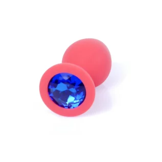 Alternative view of Анальна пробка з каменем Plug-Jewellery Red Silicon PLUG Medium- Blue Diamond розмір М