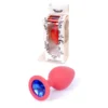 Зображення Анальна пробка з каменем Plug-Jewellery Red Silicon PLUG Medium- Blue Diamond розмір М