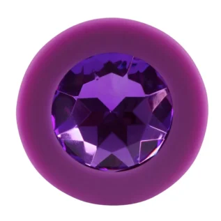 Анальна силіконова пробка з каменем You2Toys Colorful Joy Jewel, фіолетова, Medium - Зображення 3