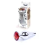 Зображення Анальна пробка із червоним кристалом Plug-Jewellery Silver BUTT PLUG- Red