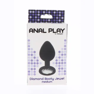 Анальна пробка з кристалом ToyJoy Diamond Booty Jewel, чорний, Medium - Зображення 3