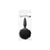 Анальна пробка з м'яким пухнастим хвостом кролика BUNNY TAILS MINI BLACK BLACK FUR