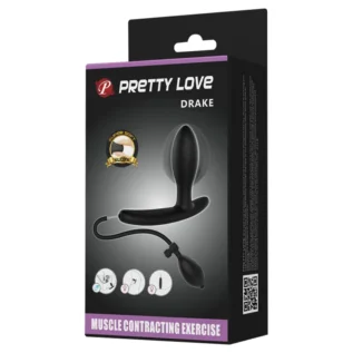 Анальна пробка з накачуванням Pretty Love Drake, чорна, 7.8 х 2.5 см - Зображення 4