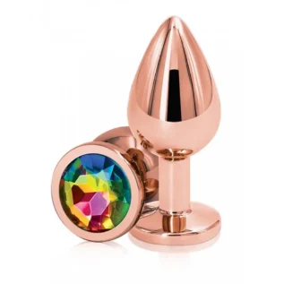 Анальна пробка з райдужним каменем Ns Novelties Inc. Rear Assets Rose Gold Small - Зображення 2