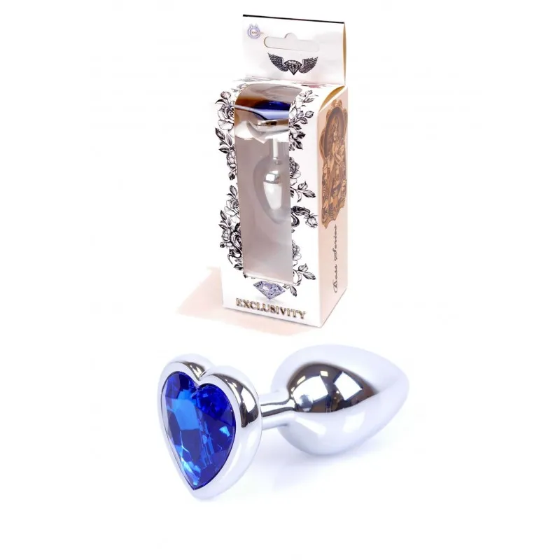 Анальна пробка з синім кристалом у вигляді серця Plug-Jewellery Silver Heart PLUG-Dark Blue 3 Анальна пробка з синім кристалом у вигляді серця Plug-Jewellery Silver Heart PLUG-Dark Blue