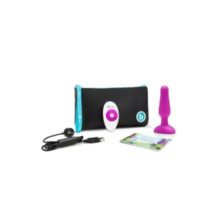 Alternative view of Анальна пробка з вібрацією b-Vibe Novice Plug Fuchsia, рожева