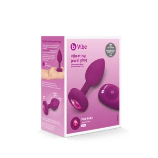 Анальна пробка із вібрацією B-Vibe Vibrating Jewel Plug S/M Pink Ruby, силіконова, рожева - Зображення 10
