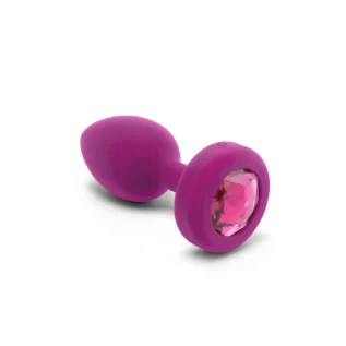 Анальна пробка із вібрацією B-Vibe Vibrating Jewel Plug S/M Pink Ruby, силіконова, рожева - Зображення 4
