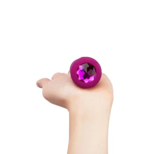 Анальна пробка із вібрацією B-Vibe Vibrating Jewel Plug S/M Pink Ruby, силіконова, рожева - Зображення 7