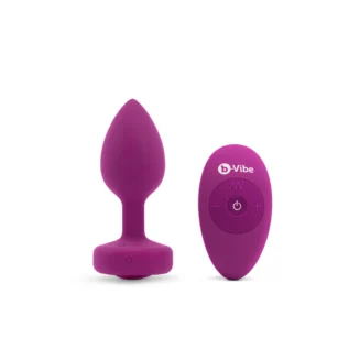 Анальна пробка із вібрацією B-Vibe Vibrating Jewel Plug S/M Pink Ruby, силіконова, рожева - Зображення 3