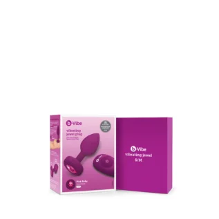 Анальна пробка із вібрацією B-Vibe Vibrating Jewel Plug S/M Pink Ruby, силіконова, рожева - Зображення 11