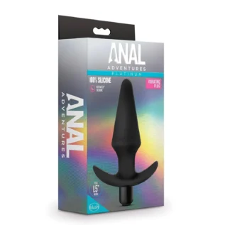 Анальна пробка з вібрацією Blush Anal Adventures чорна, 12.7 х 3.8 см - Зображення 5