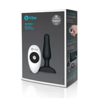Анальна пробка з вібрацією та пультом B-Vibe Novice Plug, чорна - Зображення 11