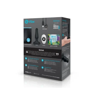 Анальна пробка з вібрацією та пультом B-Vibe Novice Plug, чорна - Зображення 12