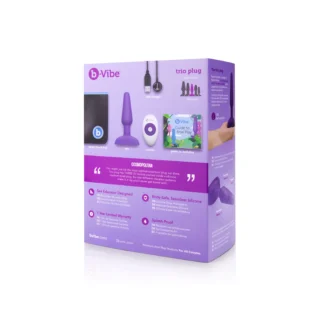 Анальна пробка з вібрацією та пультом, три мотори B-Vibe - Trio, фіолетова 25 Анальна пробка з вібрацією та пультом, три мотори B-Vibe - Trio, фіолетова - Зображення 12