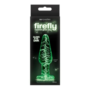 Анальна пробка скляна NS Novelties, що світиться FIREFLY GLASS TAPERED PLUG MEDIUM CLEAR